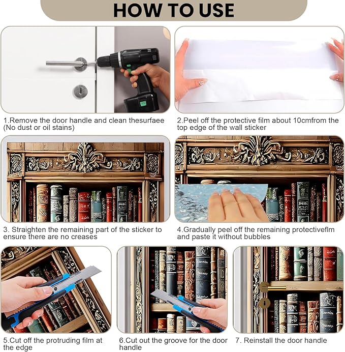 3D Door Stickers, Peel and Stick Vinyl Wallpaper, Self-Adhesive Mural - Image 5