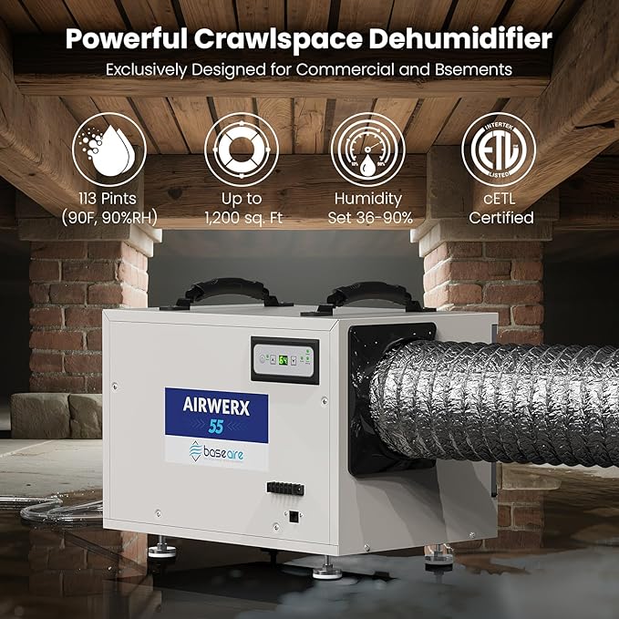 BaseAire Crawl Space Dehumidifier, 113 Pint Dehumidifiers - Image 5