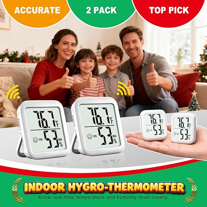 Antonki 2 Pack Room Thermometer - Image 7