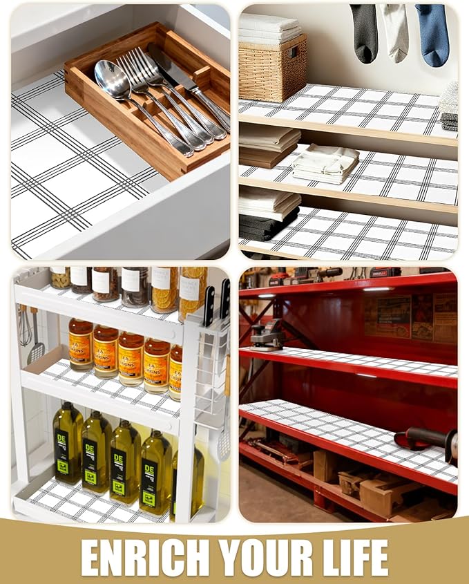 Shelf Liners for Kitchen Cabinets Non-Adhesive, Non-Slip Thickened Shelf Paper - Image 8