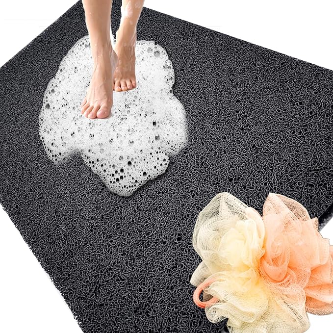 Shower Mats Non Slip for Elderly, 24x47’’Extra Lager Loofah Bath Mats for Shower by NQWei
