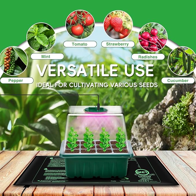 YAUNGEL Seed Starter Tray with Grow Light, 5 Pack Seed Starter Kit with Heat Mat - Image 6