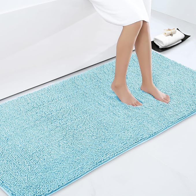 Smiry Luxury Chenille Bathroom Rugs 70x24, Extra Soft and Absorbent Shaggy Bath by Smiry