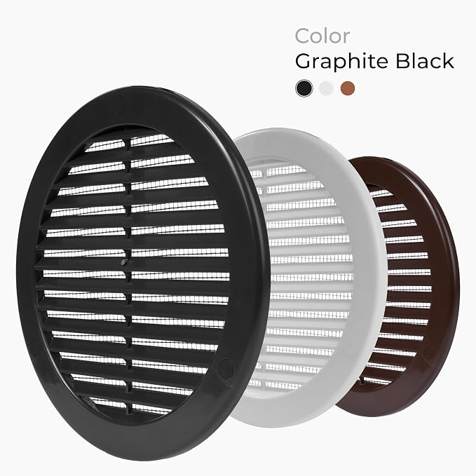 6" Round Air Vent Cover – Black Plastic Soffit Air Vent Deflector - Image 7