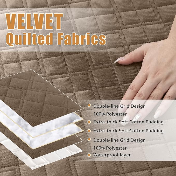 Arfntevss Waterproof Sectional Couch Covers L Shape Washable Velvet Sofa Cover - Image 3