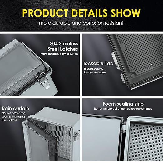 Waterproof Electrical Junction Box, IP67 Plastic Weatherproof Electrical - Image 4