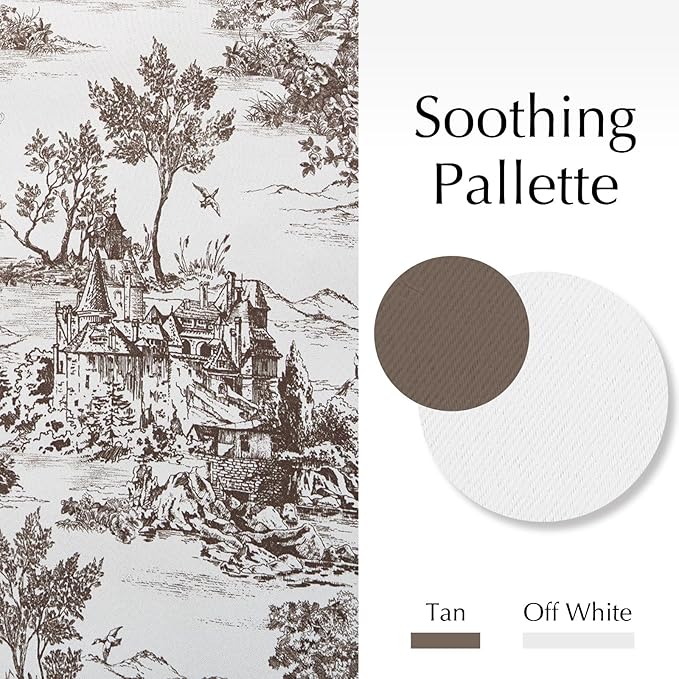 jinchan 95% Blackout Toile Curtains - Image 4