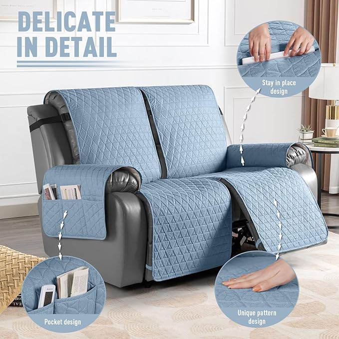 TAOCOCO 100% Waterproof Recliner Cover, Non-Slip Washable Reclining Couch Cover - Image 6