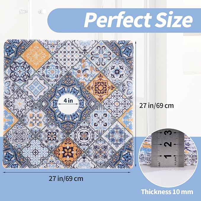 HOMBYS Square Shower Mat Non Slip 27x27 in, Shower Mat - Image 2