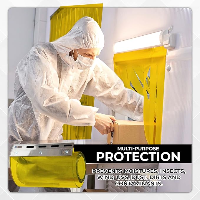 Yellow Kit PVC Smooth Plastic Strip Door Curtain 7x78.7 inch Standard Clear - Image 4