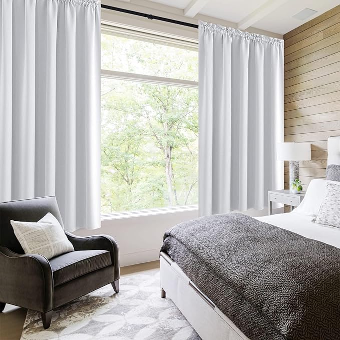 DWCN Blackout Curtains for Bedroom – Rod Pocket Thermal Insulated Noise - Image 2