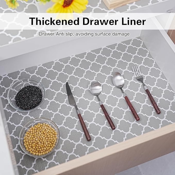 Drawer and Shelf Liner for Kitchen Cabinet, Non-Adhesive Cabinet Liner 24in x - Image 3