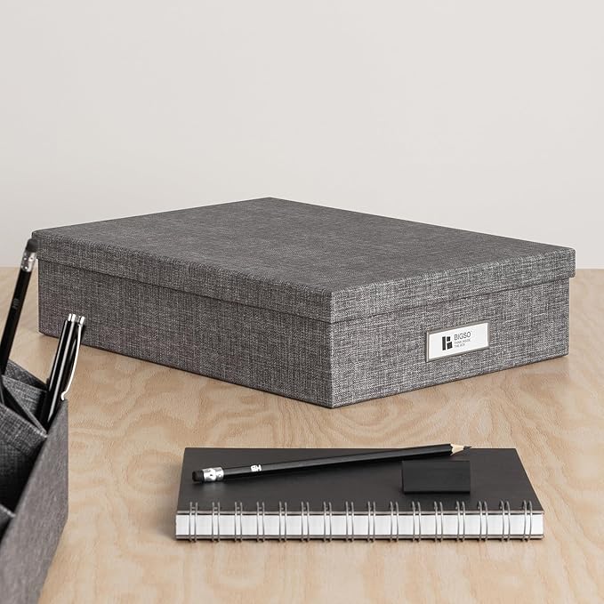 Bigso Oskar Canvas Fiberboard Document Letter Box - Image 5