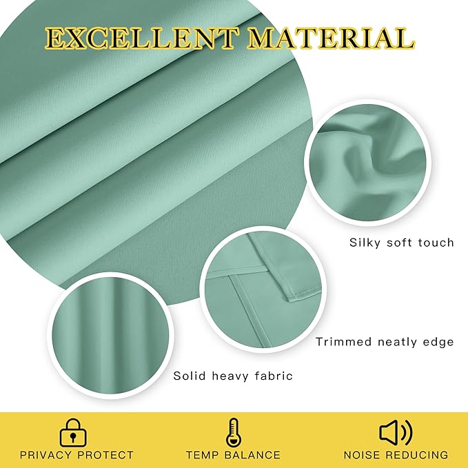 NICETOWN Aqua Blue Blackout Curtains - Image 3