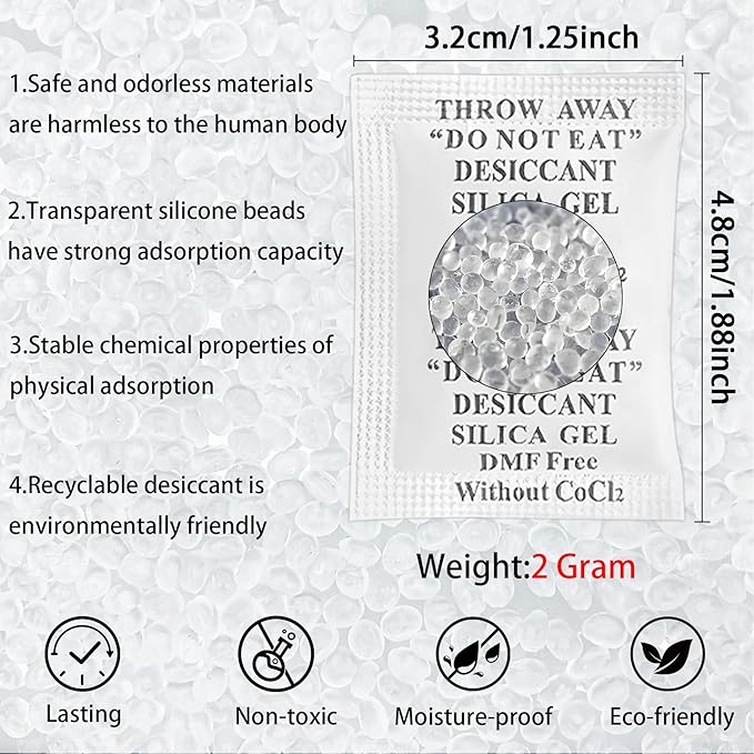 50Pack 2g Silica Gel Desiccant Bags - Image 2