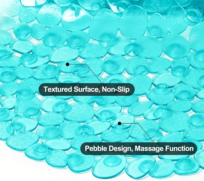 WELTRXE Pebbles Bath Mat Oval Non-Slip Bathtub Mat - Image 3
