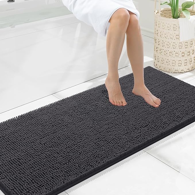 Smiry Luxury Chenille Bathroom Rugs 59x20, Extra Soft and Absorbent Shaggy Bath by Smiry