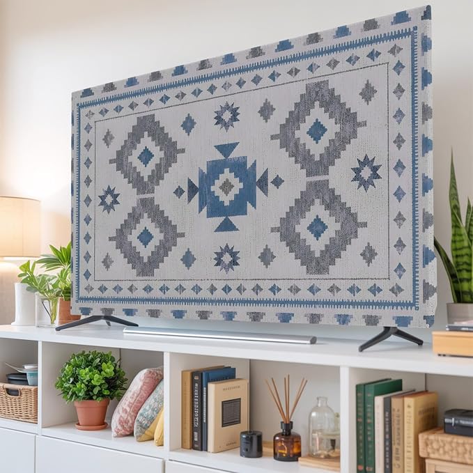 Southwestern Tribal Geometric Indoor TV Cover, Elastic TV Screen Protector - Image 6