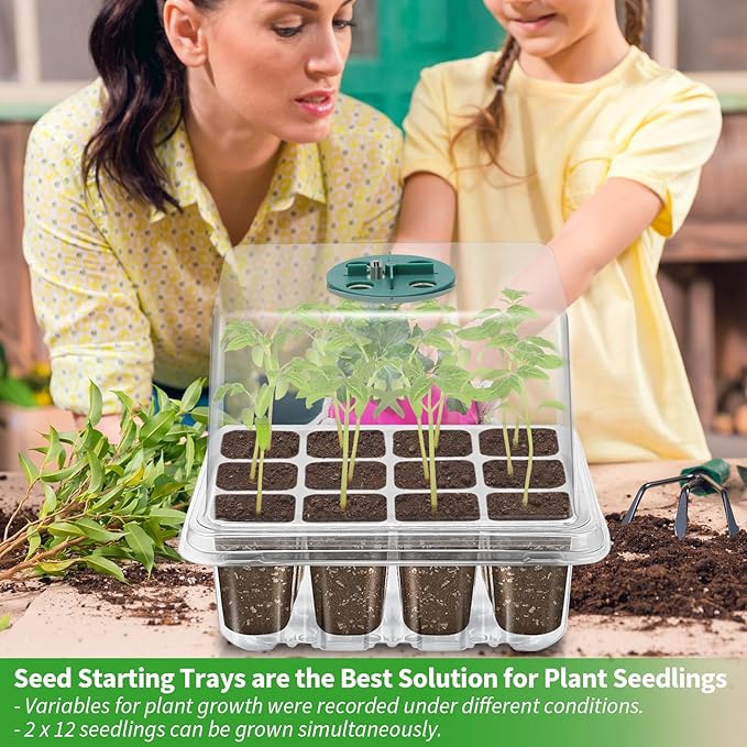 Seed Starter Tray with Plant Light, 2 Pack Grow Lights - Image 3