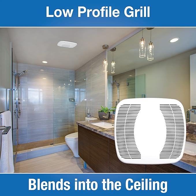 Air King 90 CFM 3.0 Sones Ceiling Mounted Snap-In Installation Bathroom Exhaust - Image 9