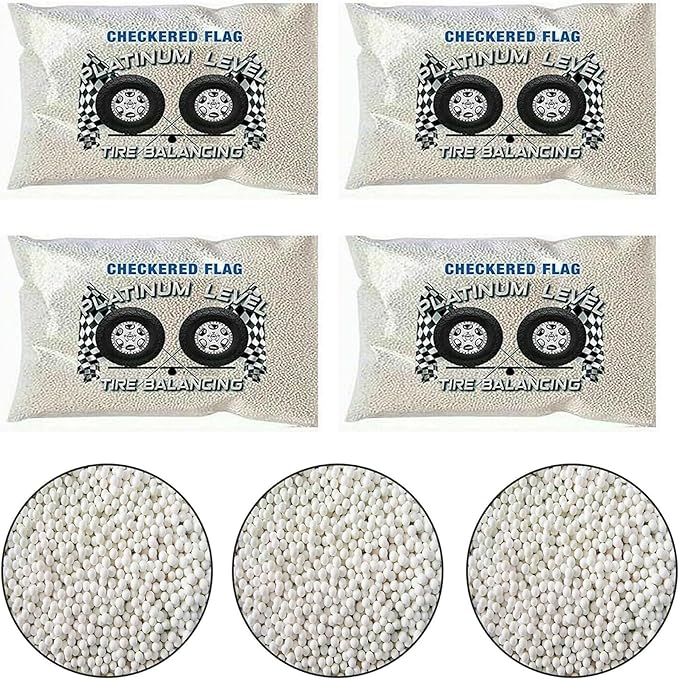 Checkered Flag Tire Balance Beads 6oz Bags Set of 4, Balancing Beads - Image 6