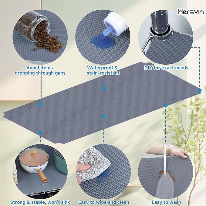 Hersvin Shelf Liners 16 in x 20 ft Thickened EVA Drawer Mats, Non-Adhesive - Image 4