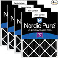 Nordic Pure 18x20x1 Pleated MERV 8 Pure Carbon Air Filters 4 Pack | Actual by NordicPure