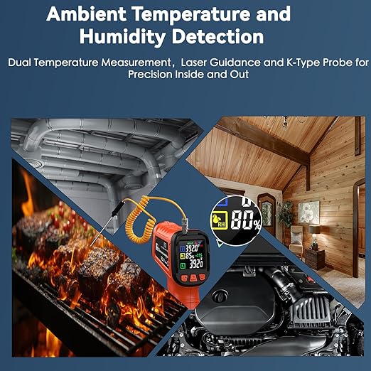-58°F to 2732°F Infrared Thermometer Temperature Gun, 50:1 Laser Thermometer Gun - Image 6