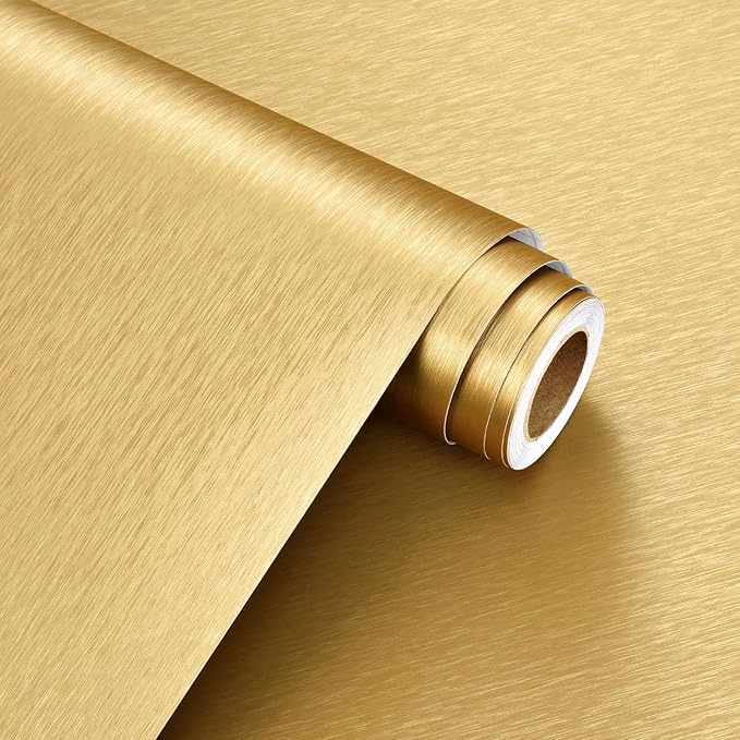 WESTICK Stainless Steel Gold Contact Paper Removable Metallic Gold Wallpaper - Image 8