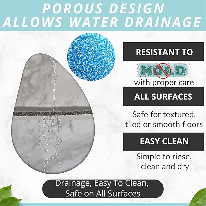 Enkosi Loofah Shower Mat Non Slip – Square Anti Slip Bath Mat - Image 4