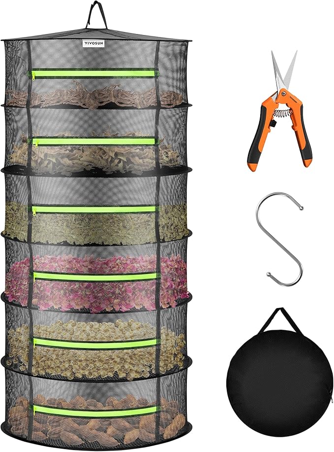 VIVOSUN 6-Layer Mesh Drying Rack Hanging Design by VIVOSUN