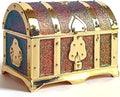 Retro Jewelry Box Arched Vintage Rectangular Metal Chest Necklace Ring Earrings by Unknown