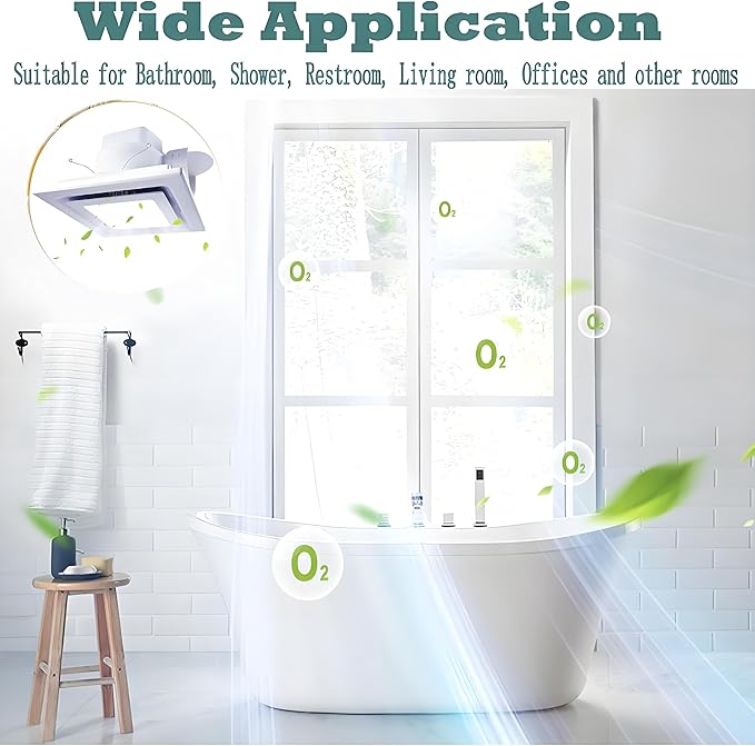 Bathroom Exhaust Fan with LED Light Ceiling Mount Ventilation Fan 120 CFM - Image 2