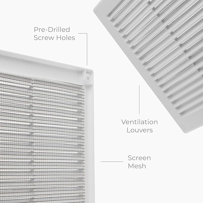 2-Pack 8" x 8" Square Air Vent Cover – White Plastic Vent Deflector - Image 7