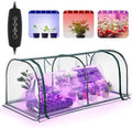 Meonum Mini Greenhouse with Grow Light, 51.18 "L x 25.59" W x 21.65" H Portable by Meonum