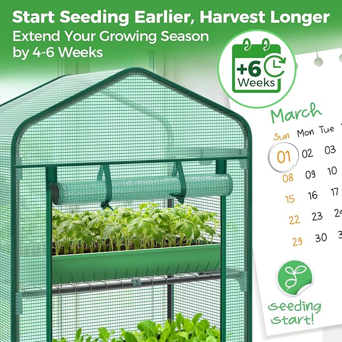 Ohuhu Mini Greenhouse for Indoor Outdoor, Small Plastic Plant Green House - Image 3