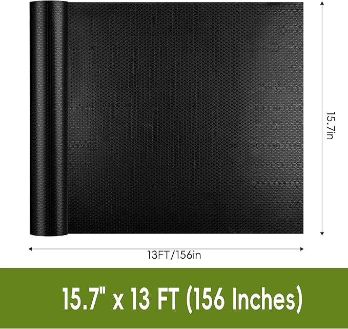 Black Cabinet Liner Roll, Peel and Stick Non Slip Shelf Liner 15.7" x 13 FT - Image 2