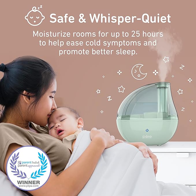 Pure Enrichment PureBaby Ultrasonic Cool Mist Humidifier & Soft Glow Night Light - Image 2