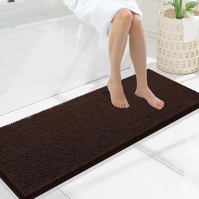 Smiry Luxury Chenille Bathroom Rugs 47x17, Extra Soft and Absorbent Shaggy Bath by Smiry