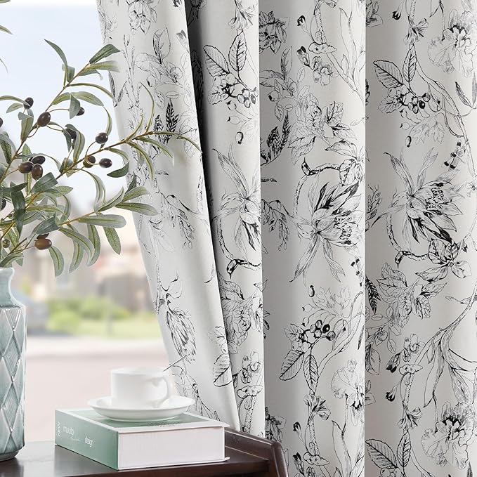 jinchan Floral 95% Blackout Curtains by JINCHAN