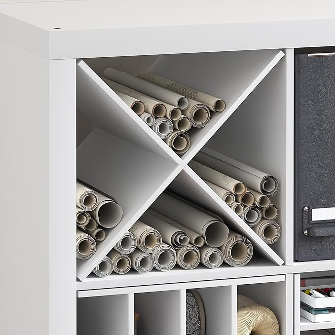 Furinno Cubicle Cube Insert, X-Shelf Cube Organizer, 3-Shelf Accessory - Image 4