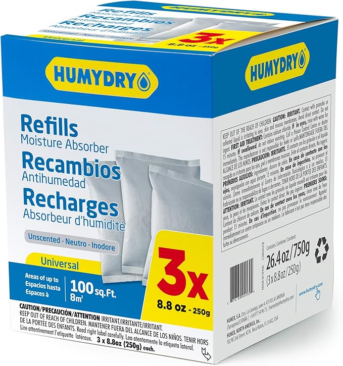 HUMYDRY USA250X3RC12 Unscented Moisture Absorber Refill by Humydrymoistureabsorbers