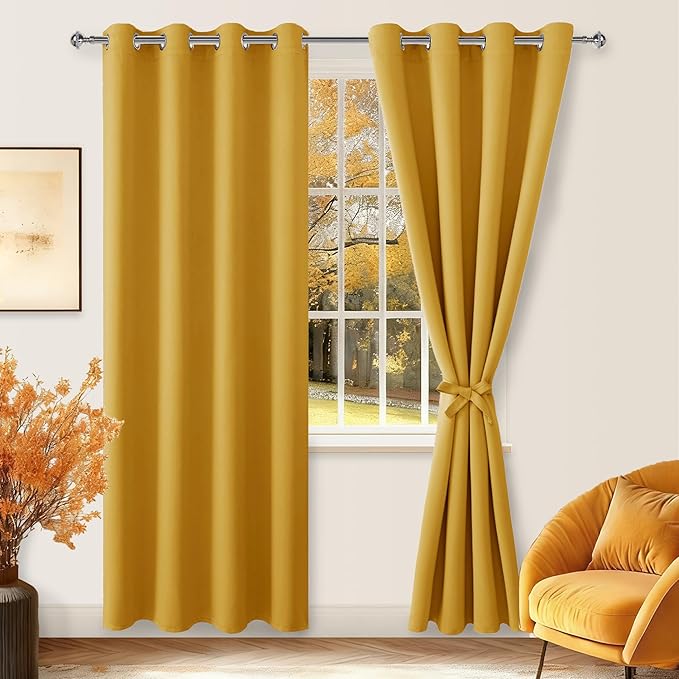 Hiasan Blackout Curtains for Bedroom, 52 x 84 Inches Long - Image 2