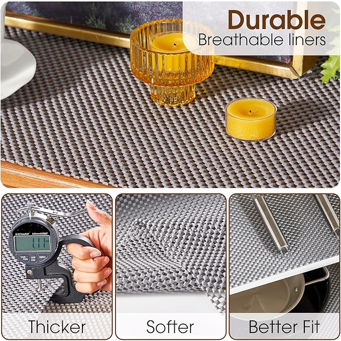 Shelf Liner for Kitchen Cabinet, Drawer Liners Non Slip Non Adhesive Thick Mat - Image 5