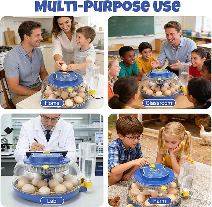 Smart 18-Egg Incubator for Hobbyists, Full-Stage Adaptive Humidity & Temp - Image 9