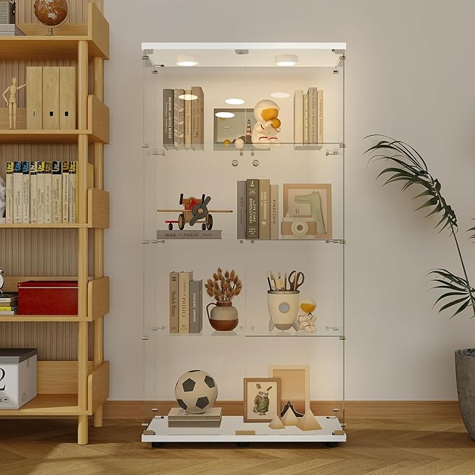 Yoluckea 4-Tier Glass Display Cabinet - Image 7