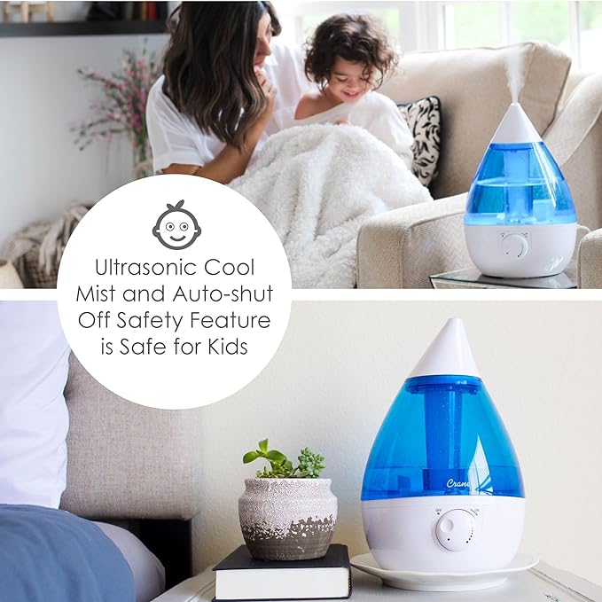 Crane Ultrasonic Cool Mist Teardrop Humidifier - Image 3