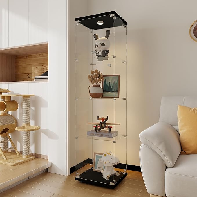 Yoluckea 4-Tier Glass Display Cabinet - Image 5