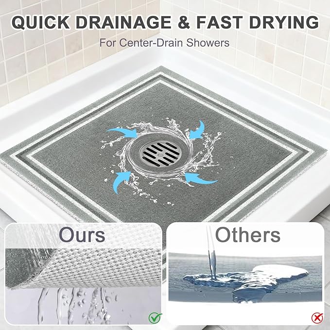 Square Shower Mat Non Slip: 32x32 Inch Extra Large Shower Mats - Image 5