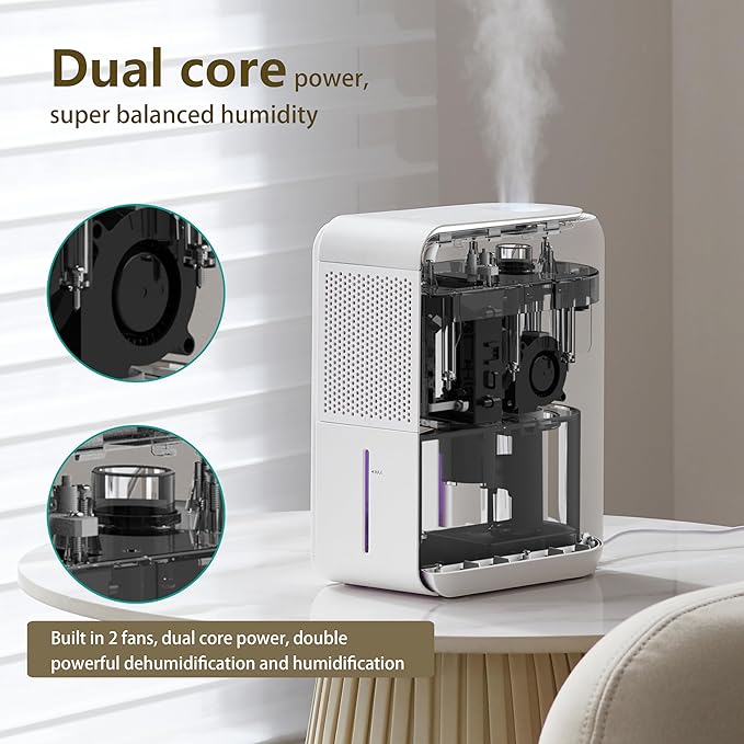 3 in 1 Dehumidifier, Humidifier & Air Filtration & aroma diffuser combo - 39Oz - Image 7